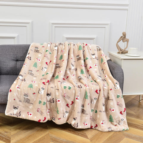 Flannel Fleece-Winter Christmas Sherpa Throw