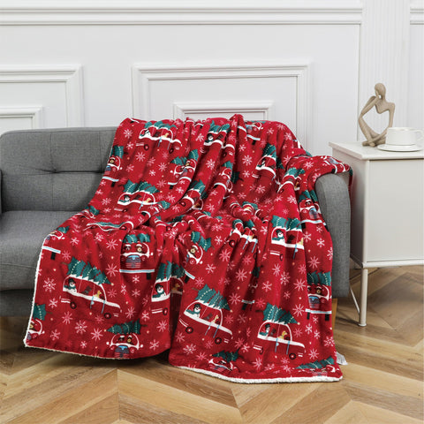 Flannel Fleece-Winter Christmas Sherpa Throw