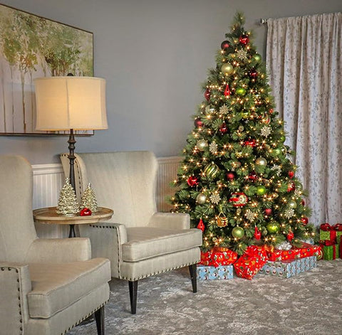 National Tree Company Carolina Pine 7.5 Foot Artificial Holiday Prelit Christmas Tree