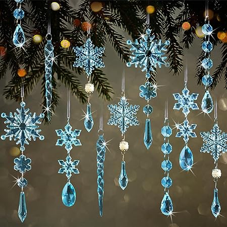18pcs Crystal Christmas Ornaments