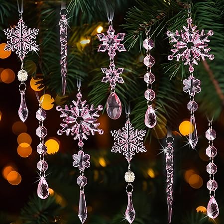 18pcs Crystal Christmas Ornaments