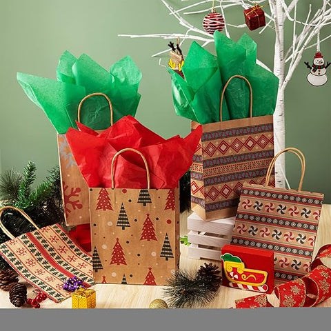 JOYIN 24 PCS Christmas Kraft Gift Bags