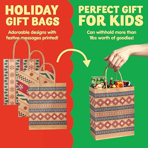 JOYIN 24 PCS Christmas Kraft Gift Bags