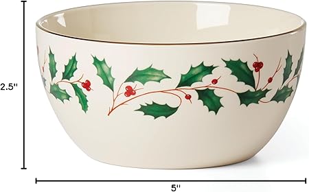 Lenox 893493 Holiday Small Bowl, 14 oz, Christmas Hosting