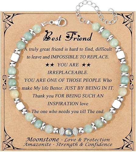 Amazonite Colorful Imperial Jasper Moonstone Stainless Steel Beads Bracelet