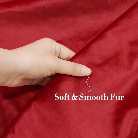 Christmas Tree Skirt|  Red Velvet Plush Fur Skirts with Gold Embroidered