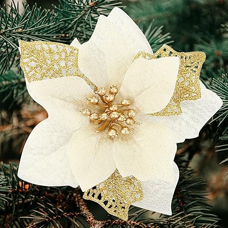 SITUMEIZI 24 Pcs Poinsettia Flowers