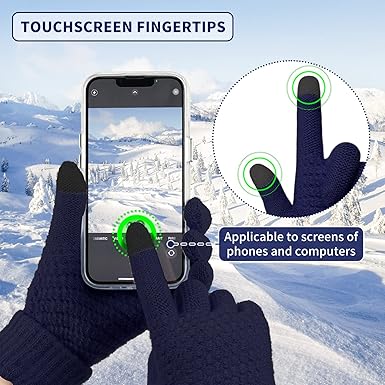 Omisy 4 Pairs Womens Winter Gloves