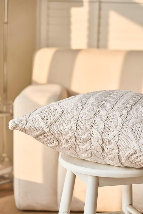 DOKOT Grey Knit Throw Pillow Cover