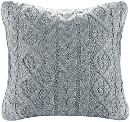 DOKOT Grey Knit Throw Pillow Cover