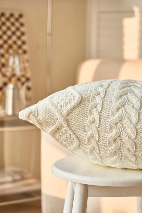DOKOT Grey Knit Throw Pillow Cover