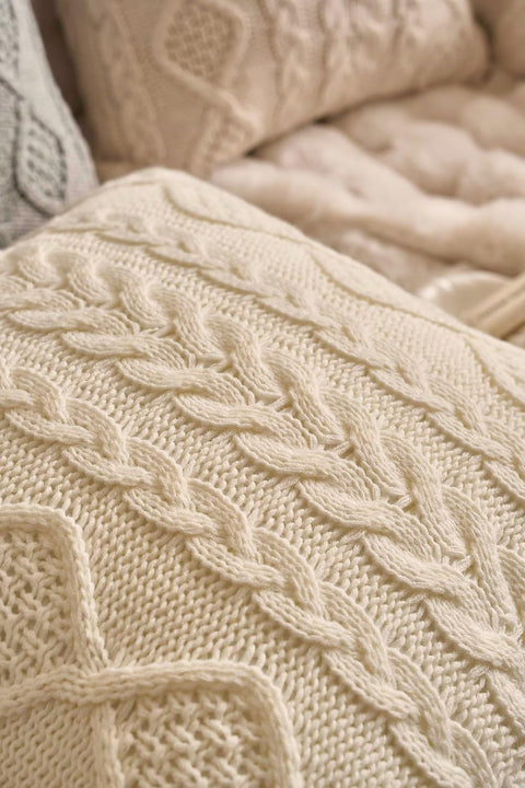DOKOT Grey Knit Throw Pillow Cover