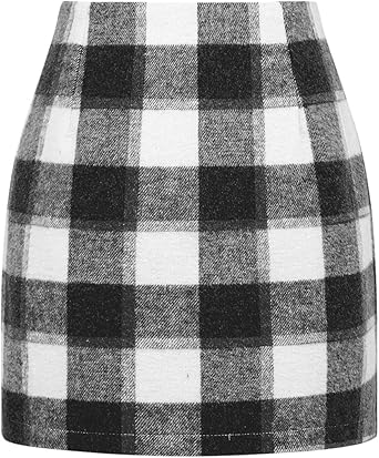IDEALSANXUN High Waist Plaid Skirt