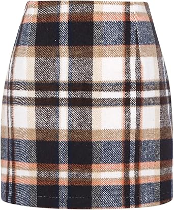 IDEALSANXUN High Waist Plaid Skirt