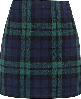 IDEALSANXUN High Waist Plaid Skirt