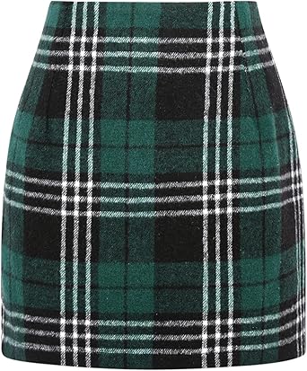 IDEALSANXUN High Waist Plaid Skirt