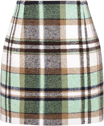 IDEALSANXUN High Waist Plaid Skirt