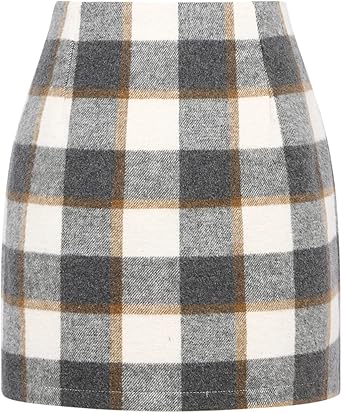 IDEALSANXUN High Waist Plaid Skirt