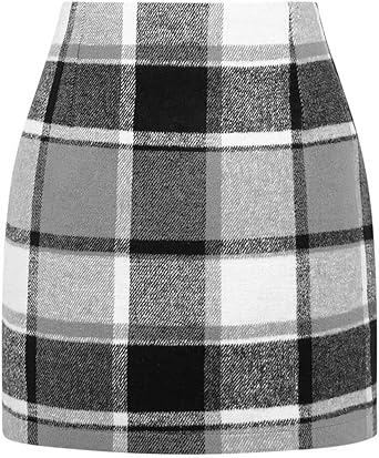 IDEALSANXUN High Waist Plaid Skirt