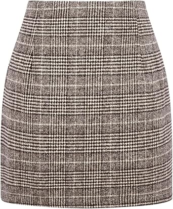 IDEALSANXUN High Waist Plaid Skirt