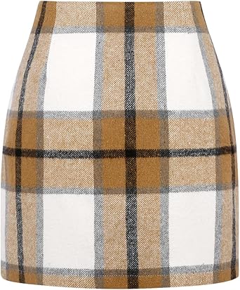 IDEALSANXUN High Waist Plaid Skirt