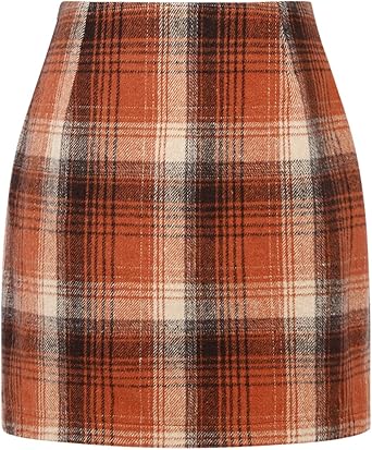 IDEALSANXUN High Waist Plaid Skirt