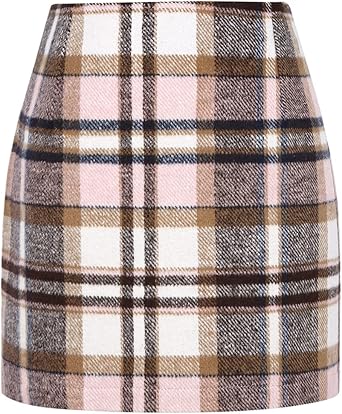 IDEALSANXUN High Waist Plaid Skirt