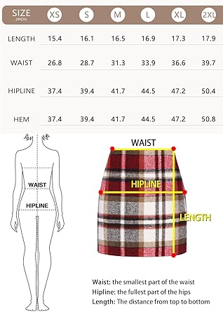 IDEALSANXUN High Waist Plaid Skirt