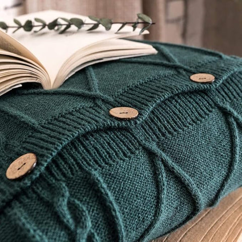 MH MYLUNE HOME Knit Throw Pillow Cover Button Closure