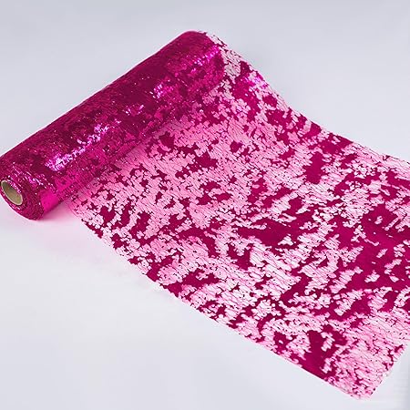 Sequin Glitter Foil Metallic Mesh Table Runner Roll