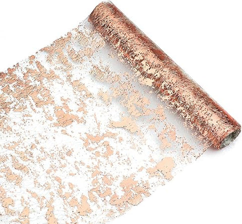 Sequin Glitter Foil Metallic Mesh Table Runner Roll