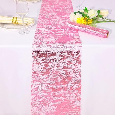 Sequin Glitter Foil Metallic Mesh Table Runner Roll