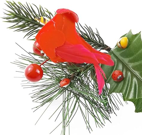 GXXMEI 20PCS Christmas Mini Cardinal Clip on Tree Ornaments Bird Decorations