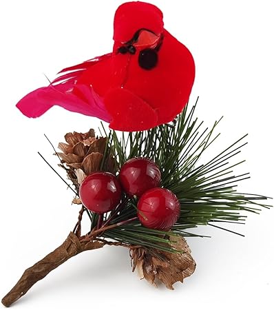 GXXMEI 20PCS Christmas Mini Cardinal Clip on Tree Ornaments Bird Decorations