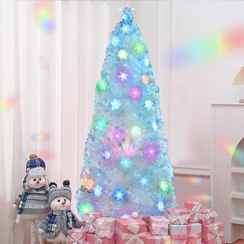 Juegoal |Pre-Lit Optical Fiber Christmas Artificial Tree