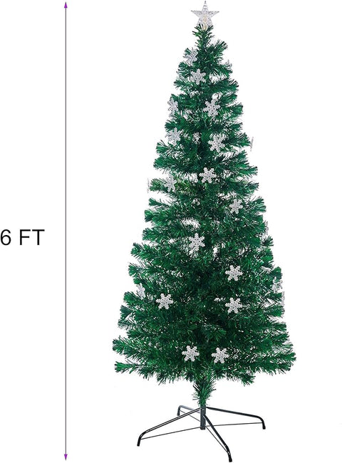 Juegoal |Pre-Lit Optical Fiber Christmas Artificial Tree