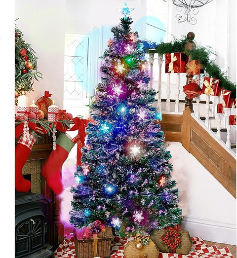 Juegoal |Pre-Lit Optical Fiber Christmas Artificial Tree