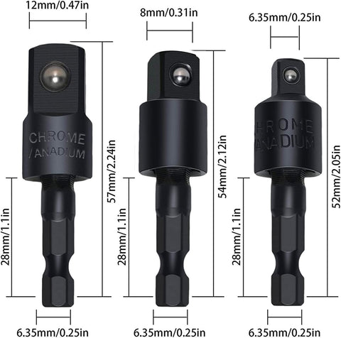 Right Angle Drill Adaptor,4-in-1 Impact Drill Bit Extension