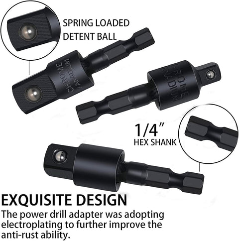 Right Angle Drill Adaptor,4-in-1 Impact Drill Bit Extension