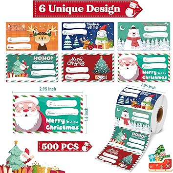 OHOME 500 PCS Christmas Gift Tags | Gift Tags for Christmas Presents