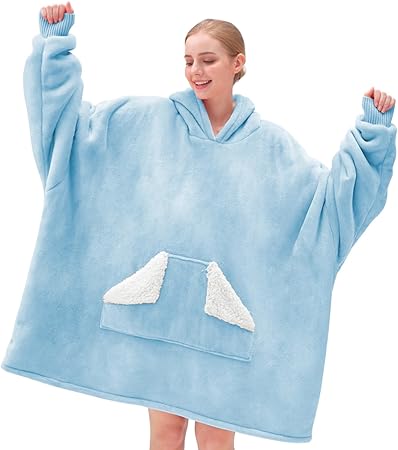 Touchat Wearable Blanket Hoodie | Oversized Sherpa Blanket Sweatshirt