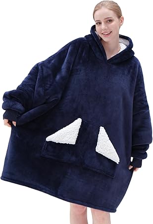 Touchat Wearable Blanket Hoodie | Oversized Sherpa Blanket Sweatshirt