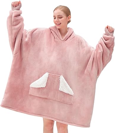 Touchat Wearable Blanket Hoodie | Oversized Sherpa Blanket Sweatshirt