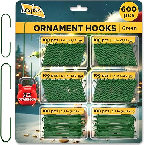 Leafeon 600 Pack Christmas Ornament Hooks