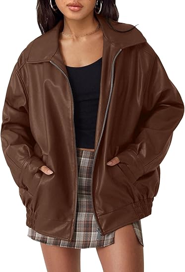 AUTOMET Womens Oversized Leather Jackets