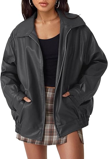 AUTOMET Womens Oversized Leather Jackets