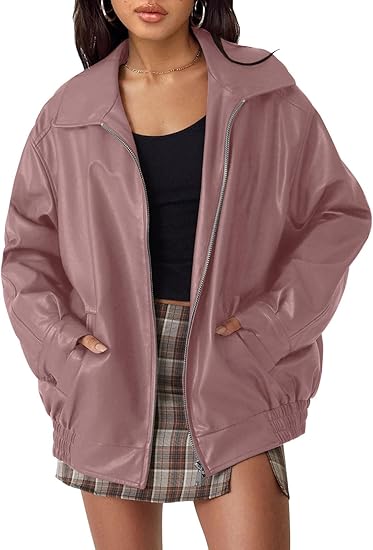 AUTOMET Womens Oversized Leather Jackets
