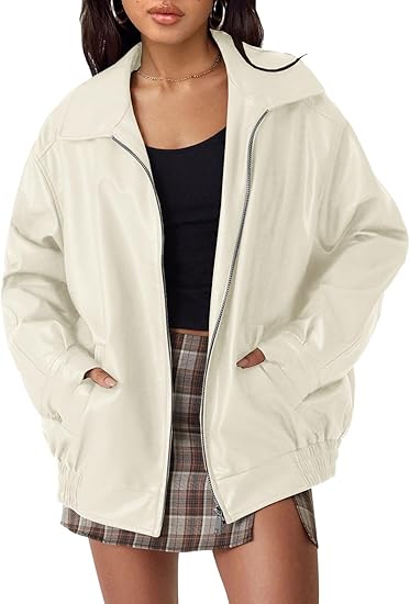 AUTOMET Womens Oversized Leather Jackets