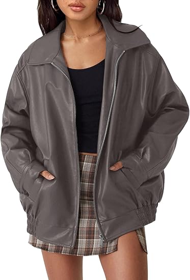 AUTOMET Womens Oversized Leather Jackets
