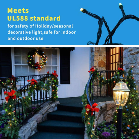 Christmas String Lights End-to-End Plug 8 Modes 108FT 300 LED IP55 Outdoor
